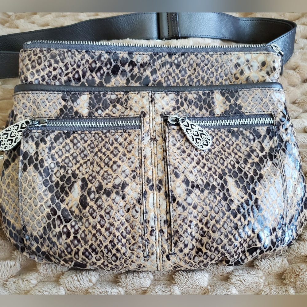 Brightons Zoe PythonSnakeskin Patterned Leather Women's Bag appr. 11 1/2 X 7 1/2